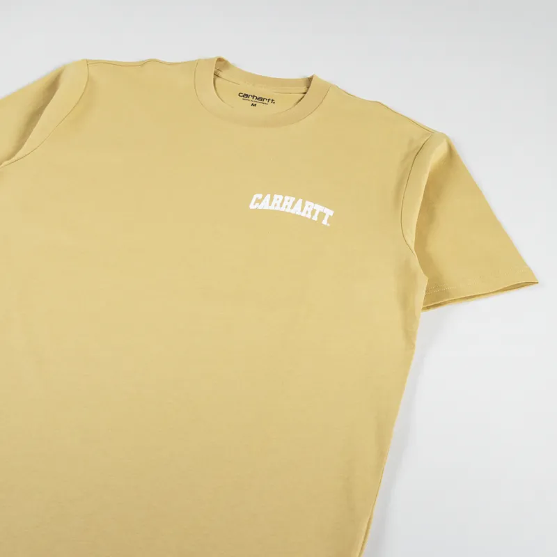 Carhartt WIP University Script T Shirt Bourbon White-1