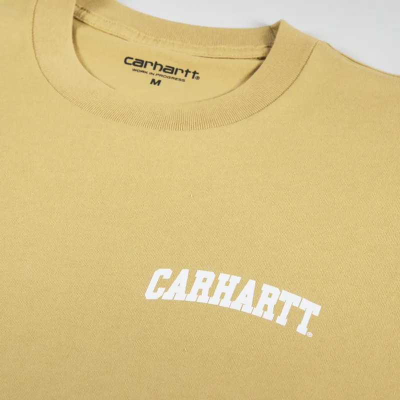 Carhartt WIP University Script T Shirt Bourbon White-2