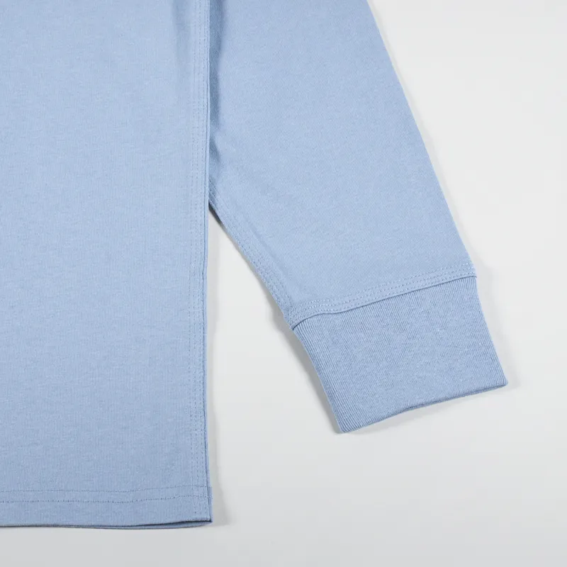 Carhartt WIP Long Sleeve American Script T Shirt Frosted Blue-4