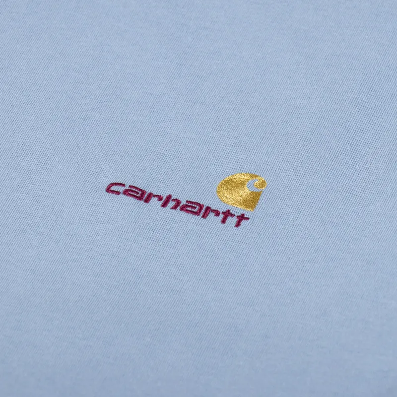Carhartt WIP American Script T Shirt Frosted Blue-2