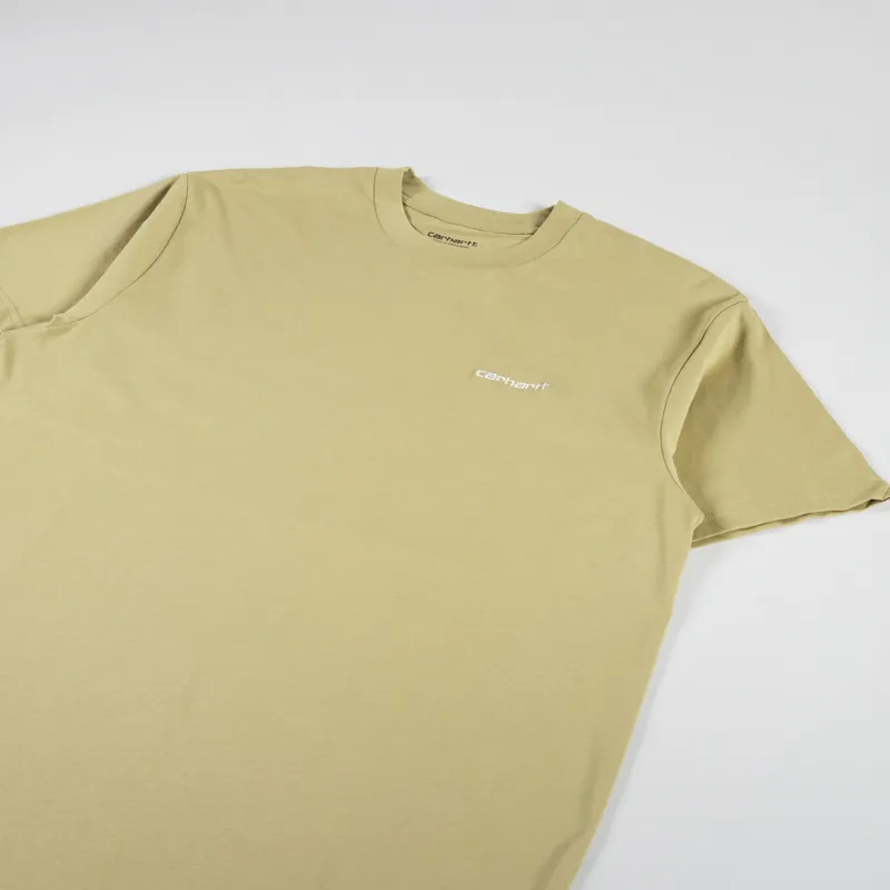 Carhartt WIP Script Embroidery T Shirt Agate White-1