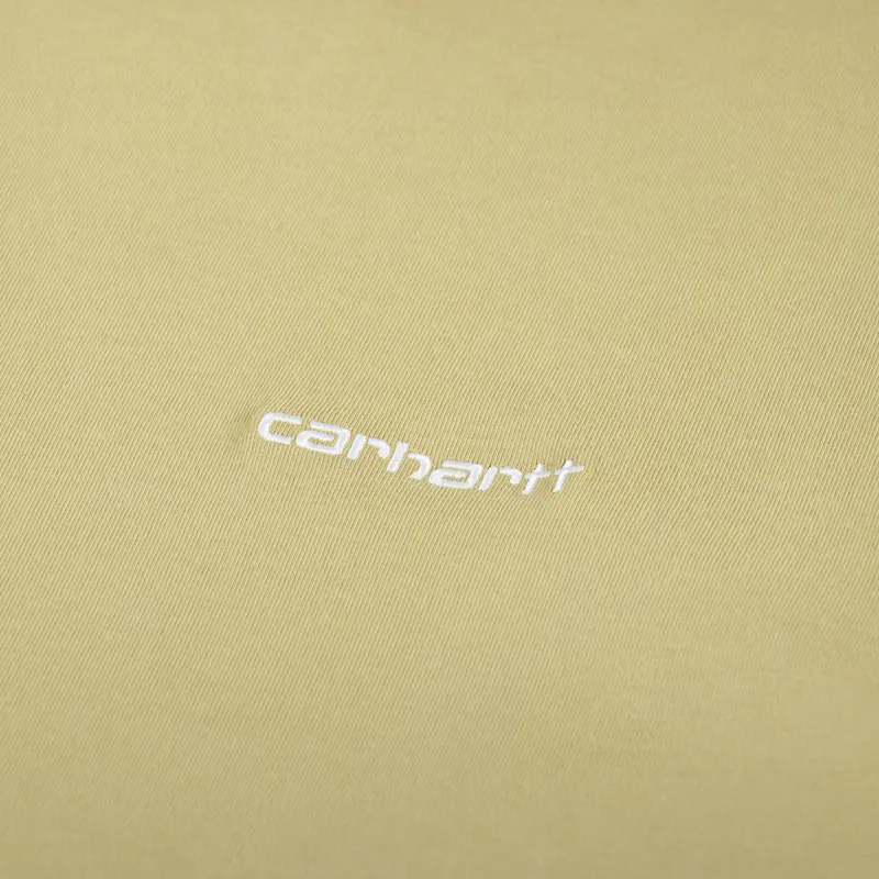 Carhartt WIP Script Embroidery T Shirt Agate White-2