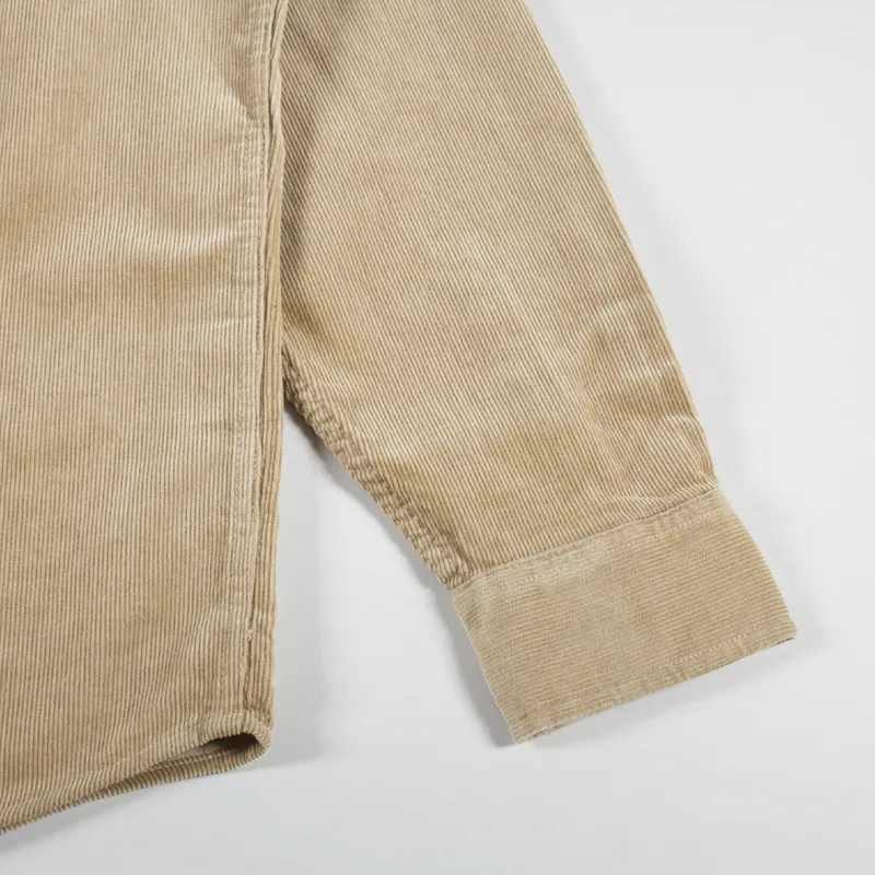 Carhartt WIP Long Sleeve Madison Fine Cord Shirt Sable Black-6