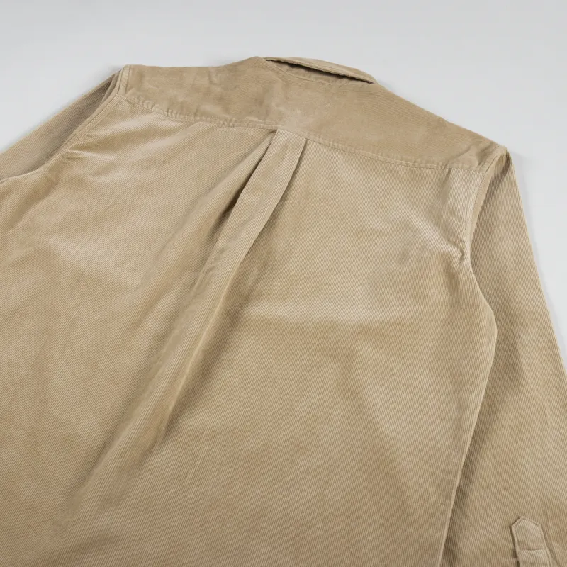 Carhartt WIP Long Sleeve Madison Fine Cord Shirt Sable Black-3