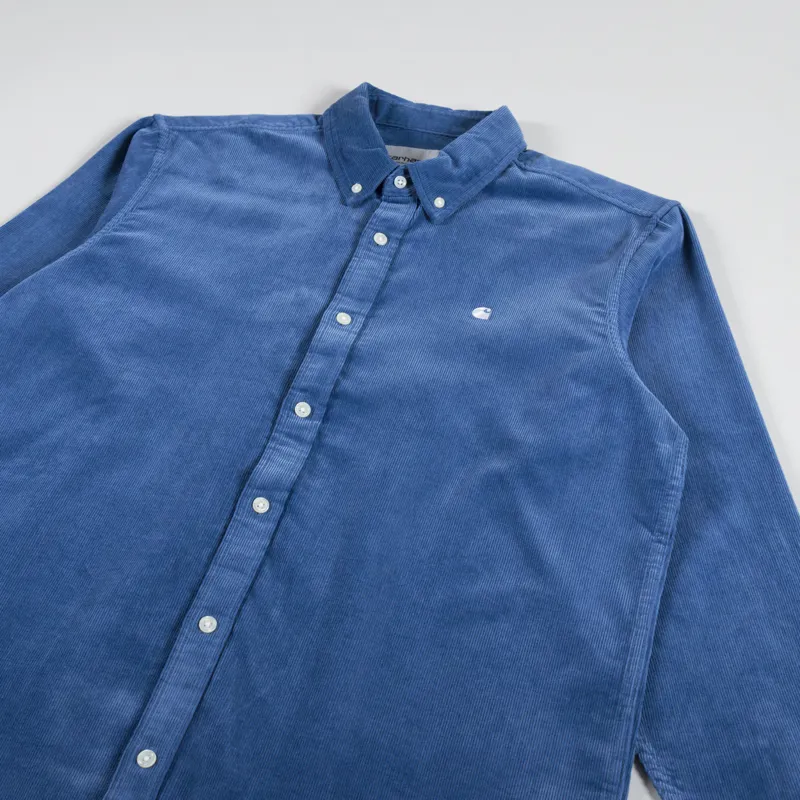 Carhartt WIP Long Sleeve Madison Fine Cord Shirt Sorrent Wax-2
