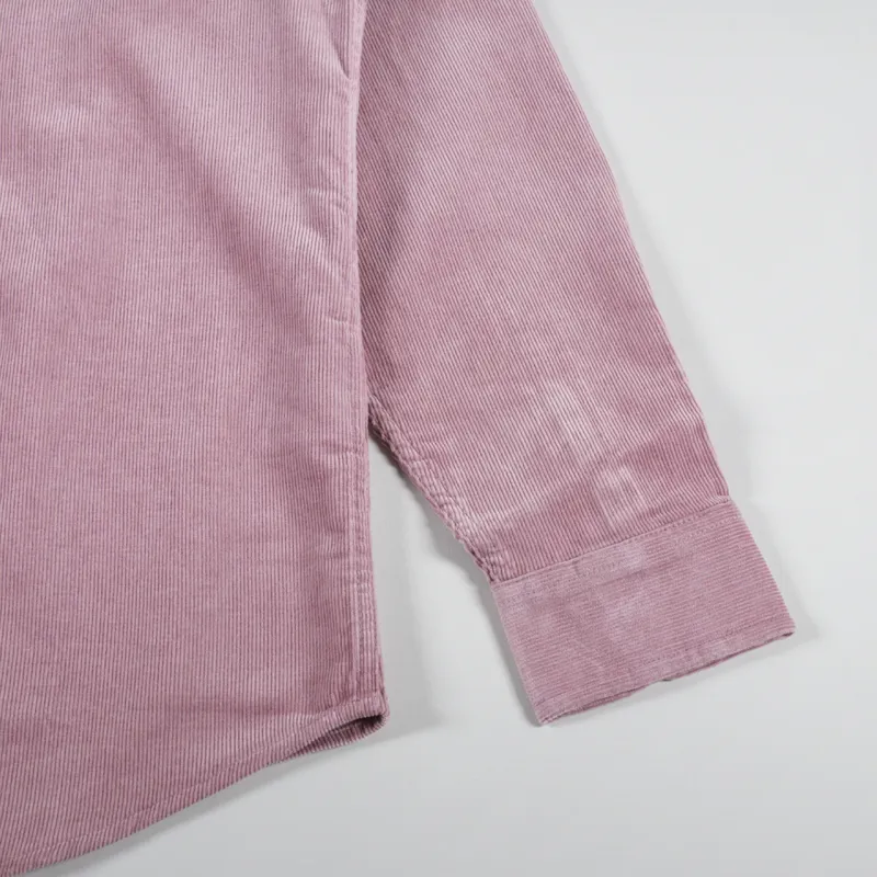 Carhartt WIP Long Sleeve Madison Fine Cord Shirt Glassy Pink Wax-6