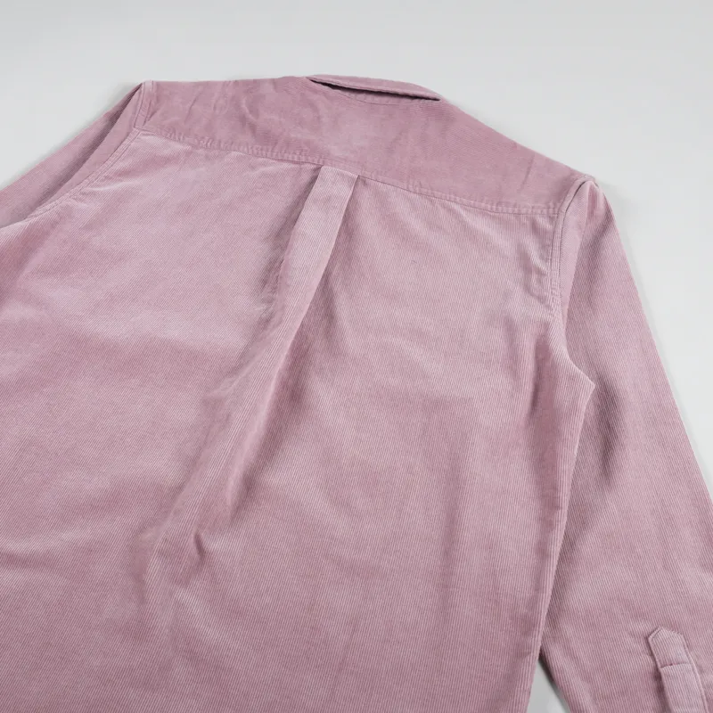Carhartt WIP Long Sleeve Madison Fine Cord Shirt Glassy Pink Wax-3
