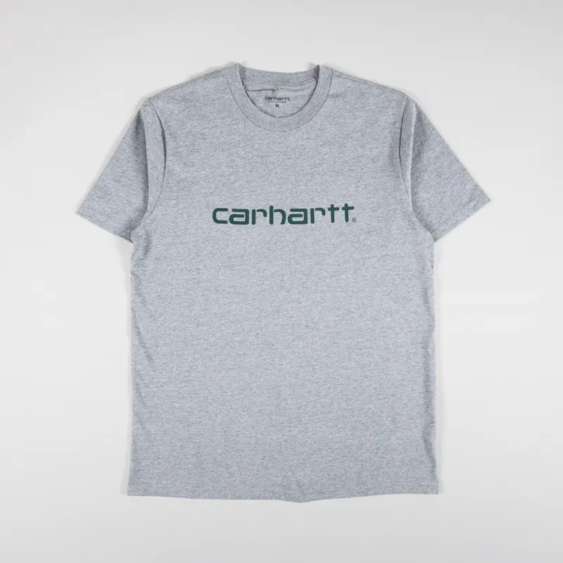 Carhartt WIP Script T Shirt Grey Heather Chervil