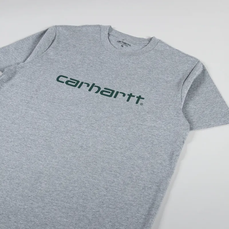 Carhartt WIP Script T Shirt Grey Heather Chervil-1