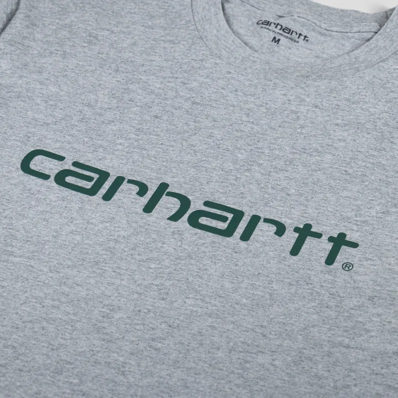 Carhartt WIP Script T Shirt Grey Heather Chervil-2