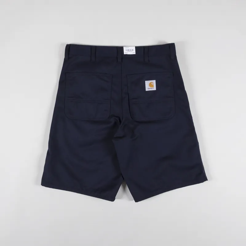 Carhartt WIP Mens Simple Short Dark Navy Blue Rinsed Denison Twil