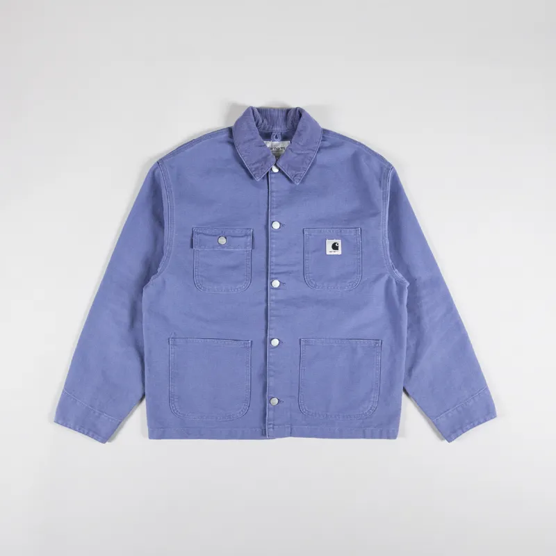 Carhartt WIP Womens OG Michigan Coat Bay Blue Aged Canvas-4