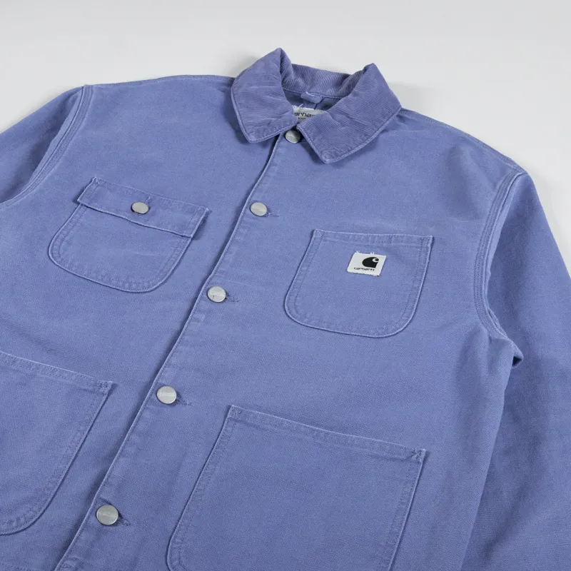 Carhartt WIP Womens OG Michigan Coat Bay Blue Aged Canvas-7