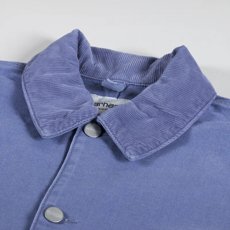 Carhartt WIP Womens OG Michigan Coat Bay Blue Aged Canvas-11