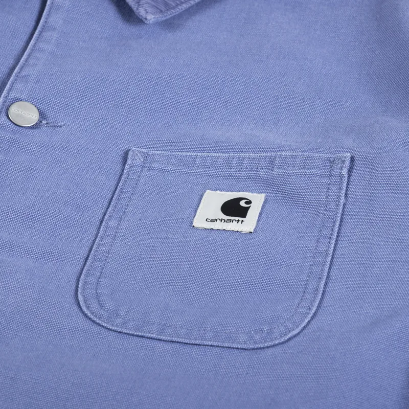 Carhartt WIP Womens OG Michigan Coat Bay Blue Aged Canvas-12