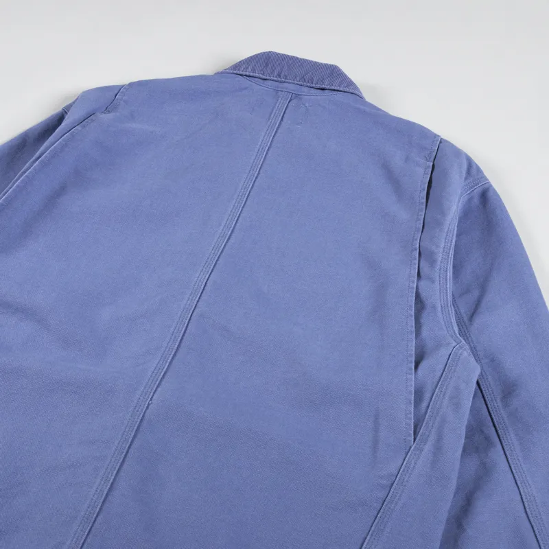 Carhartt WIP Womens OG Michigan Coat Bay Blue Aged Canvas-8