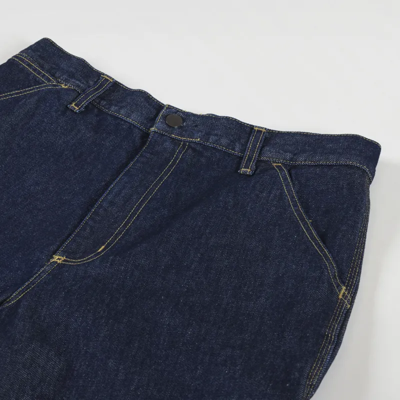 Carhartt WIP Single Knee Shorts Blue Rinsed-2