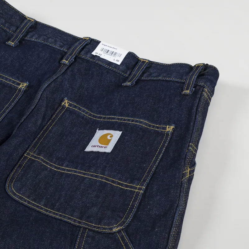 Carhartt WIP Single Knee Shorts Blue Rinsed-3