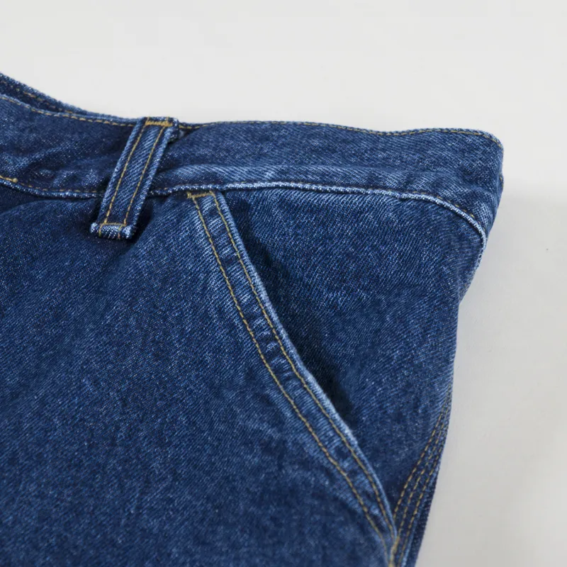 Carhartt WIP Single Knee Shorts Blue Stone Washed-4