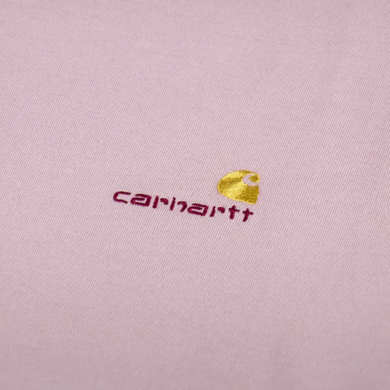 Carhartt WIP Womens American Script T Shirt Glassy Pink-6