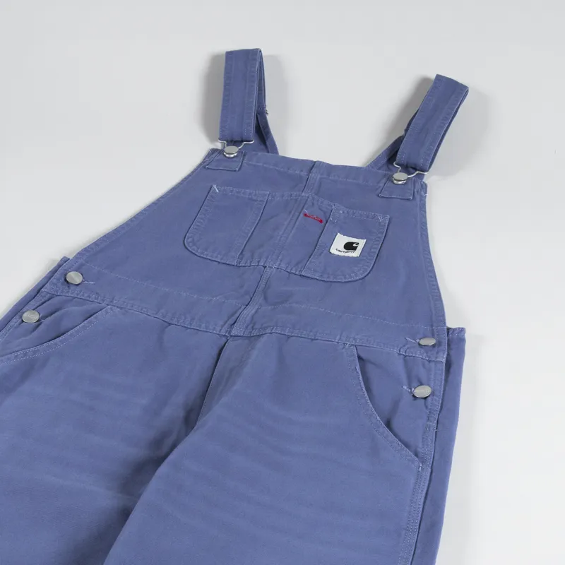 Carhartt WIP Womens Bib Overall Straight Bay Blue Aged Hubbard Canvas-7