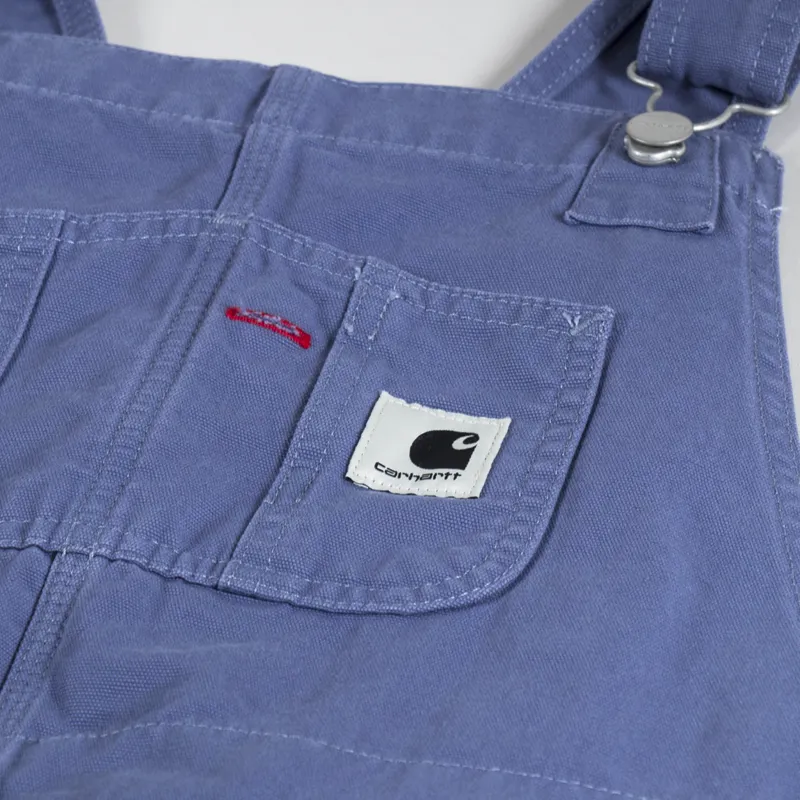 Carhartt WIP Womens Bib Overall Straight Bay Blue Aged Hubbard Canvas-9
