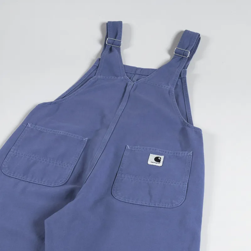 Carhartt WIP Womens Bib Overall Straight Bay Blue Aged Hubbard Canvas-8