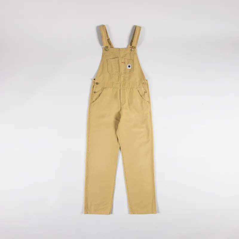 Carhartt WIP Womens Bib Overall Straight Bourbon Aged Hubbard Canvas-4