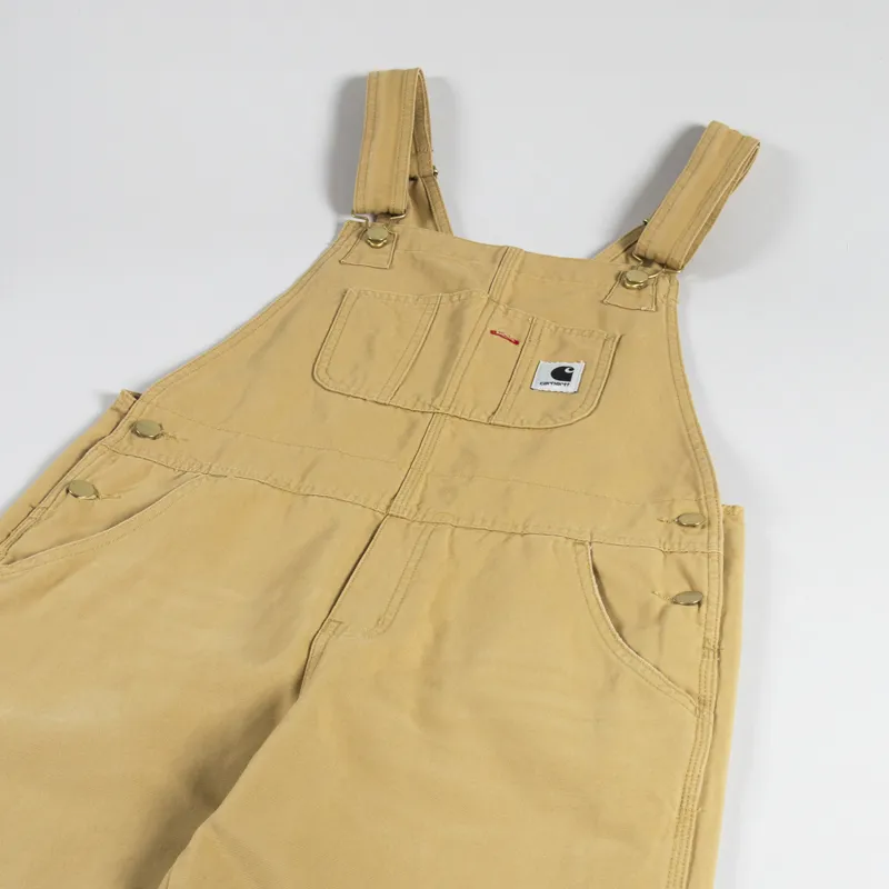 Carhartt WIP Womens Bib Overall Straight Bourbon Aged Hubbard Canvas-6