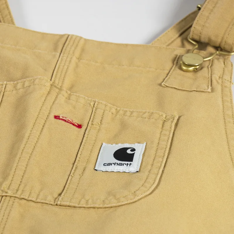 Carhartt WIP Womens Bib Overall Straight Bourbon Aged Hubbard Canvas-8