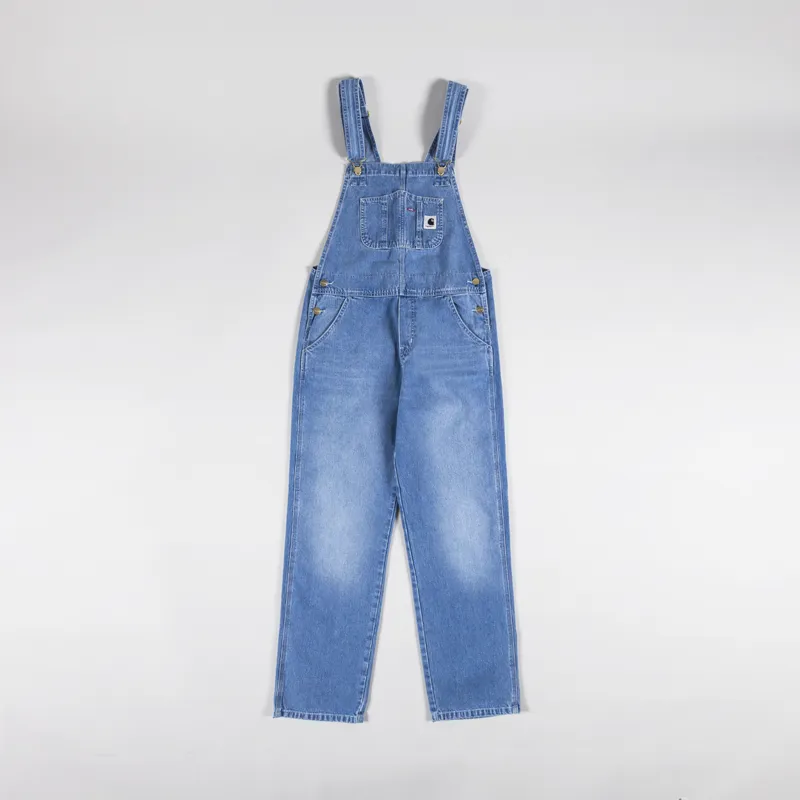 Carhartt WIP Womens Bib Overall Straight Blue Light True Washed-4