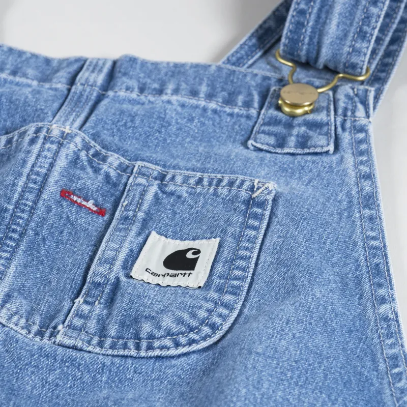 Carhartt WIP Womens Bib Overall Straight Blue Light True Washed-8