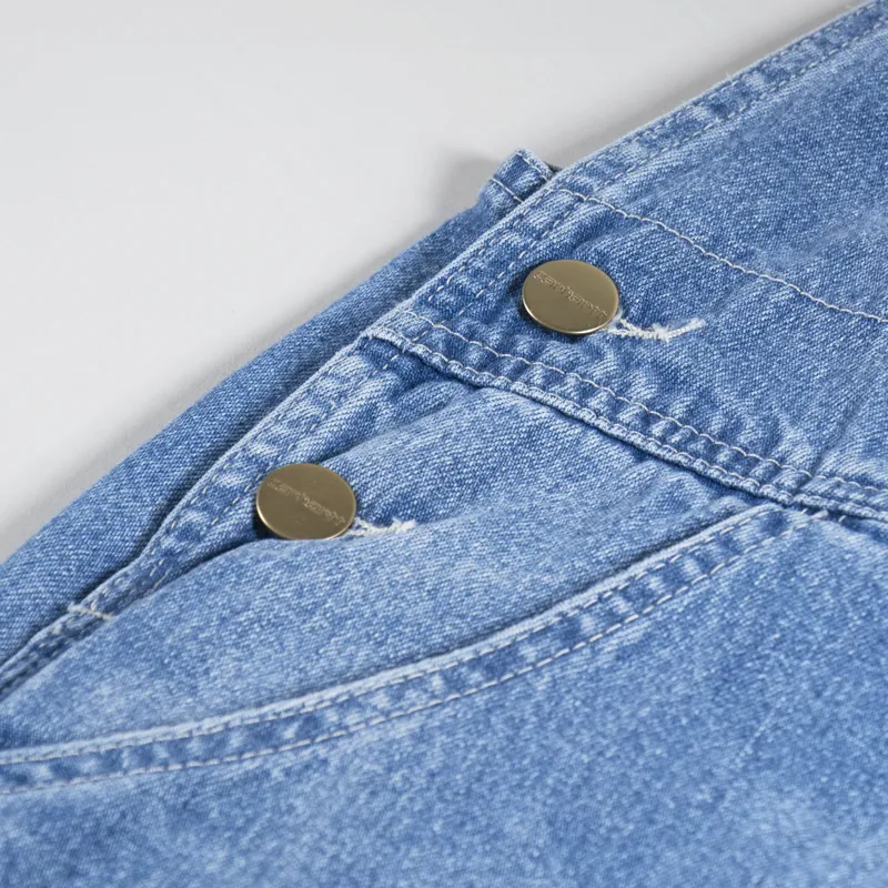Carhartt WIP Womens Bib Overall Straight Blue Light True Washed-10