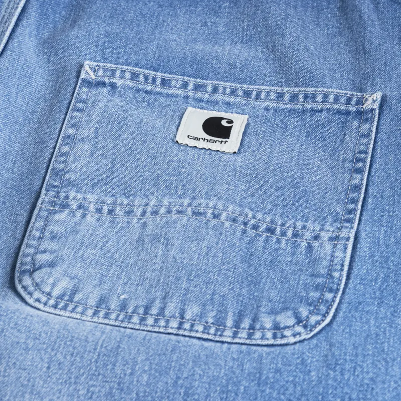 Carhartt WIP Womens Bib Overall Straight Blue Light True Washed-9