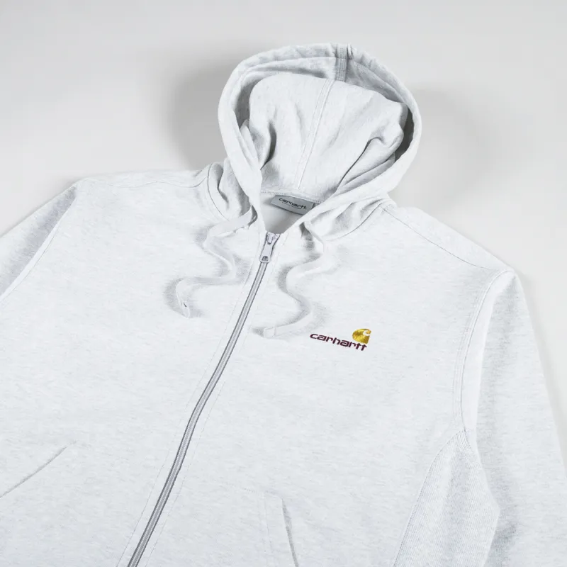Carhartt WIP Hooded American Script Jacket Ash Heather-3