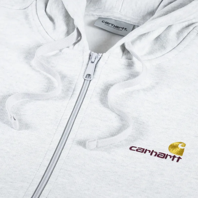 Carhartt wip hooded american script sweat ash heathe online
