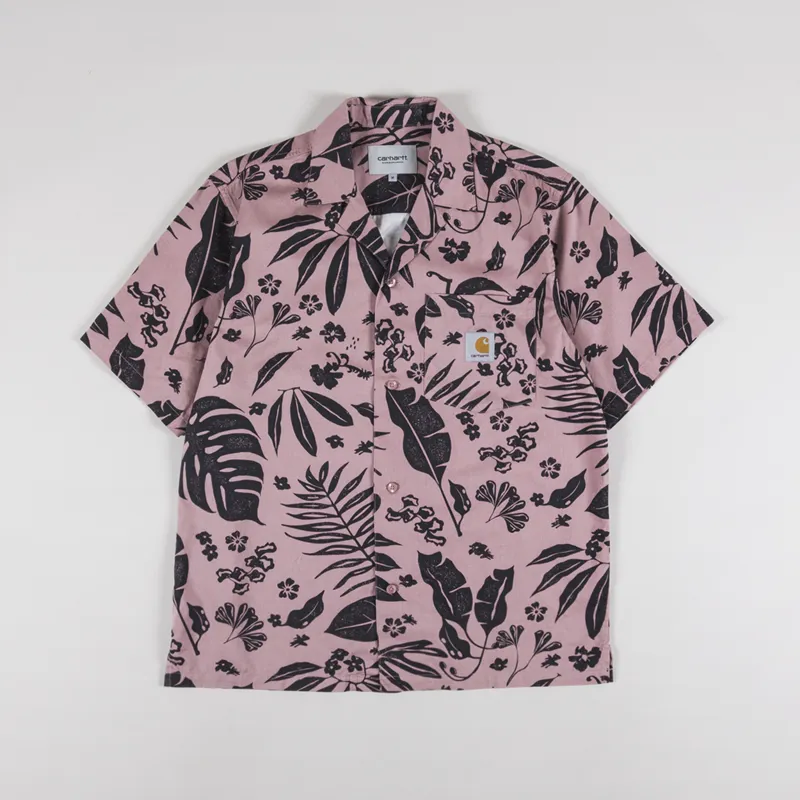 【Carhartt】S/S WOODBLOCK SHIRT R6580 Carhartt 'S/S WOODBLOCK' SHIRT | sugar | REVERSIBLE