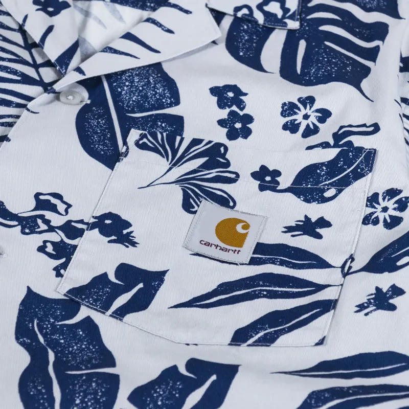 Carhartt WIP Woodblock Shirt Sonic Silver-3