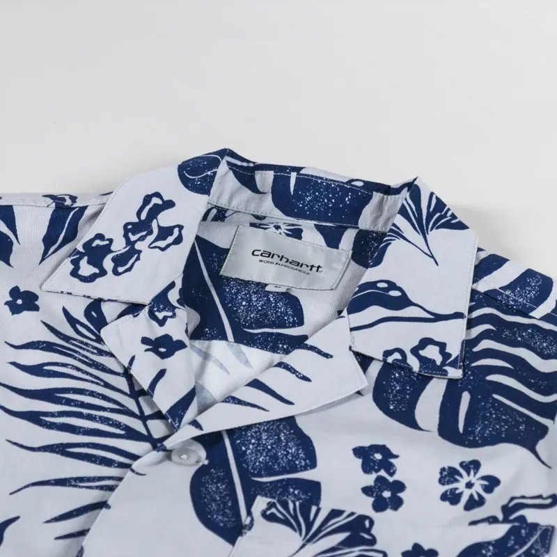 Carhartt WIP Woodblock Shirt Sonic Silver-2