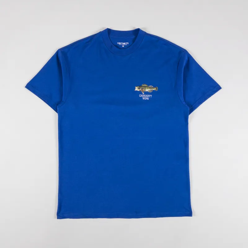 Carhartt WIP Mens Cotton Fish Graphic Tee T Shirt Acapulco Blue