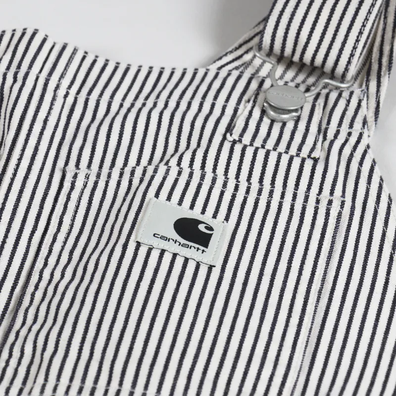 Carhartt WIP Womens Haywood Bib Overall Stripe Wax Black-4