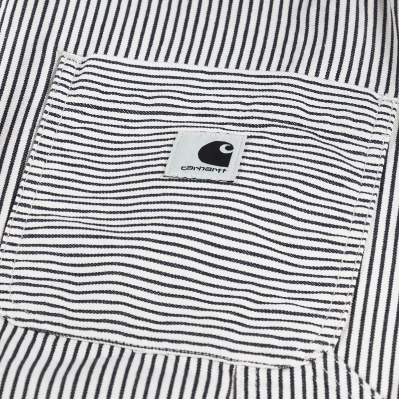 Carhartt WIP Womens Haywood Bib Overall Stripe Wax Black-5