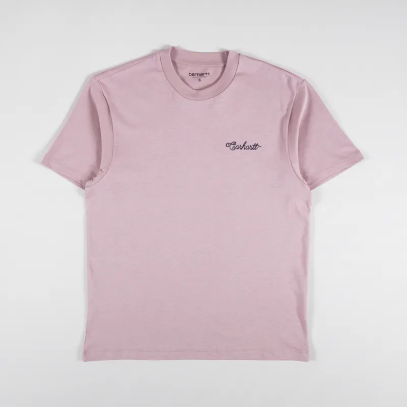 Carhartt WIP Womens Stitch T Shirt Glassy Pink-5