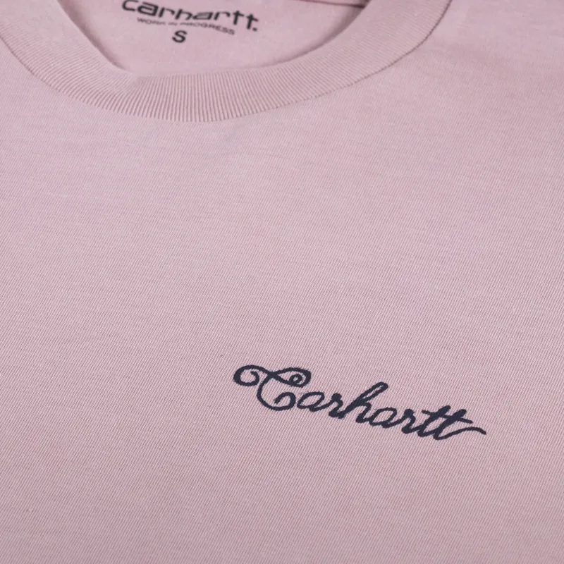 Carhartt WIP Womens Stitch T Shirt Glassy Pink-9