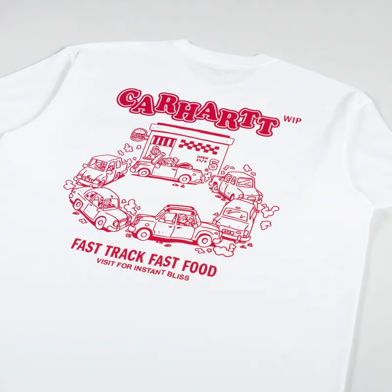 Carhartt WIP Fast Food T Shirt White Red-2