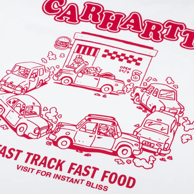 Carhartt WIP Fast Food T Shirt White Red-4