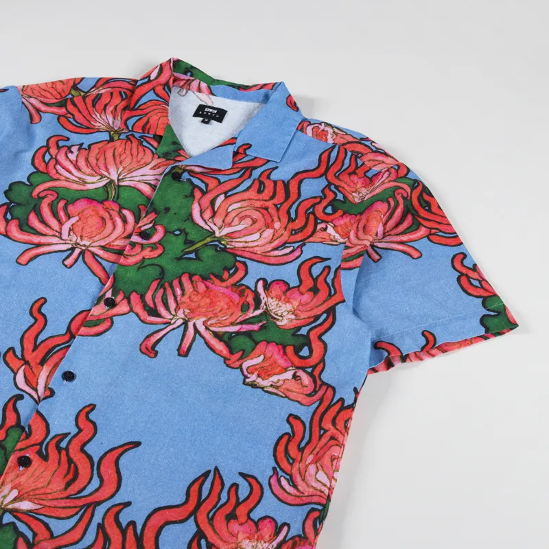Edwin Kiku Shirt Blue Red-1