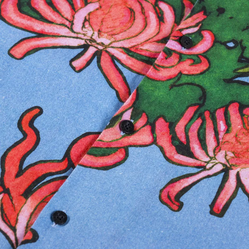 Edwin Kiku Shirt Blue Red-2