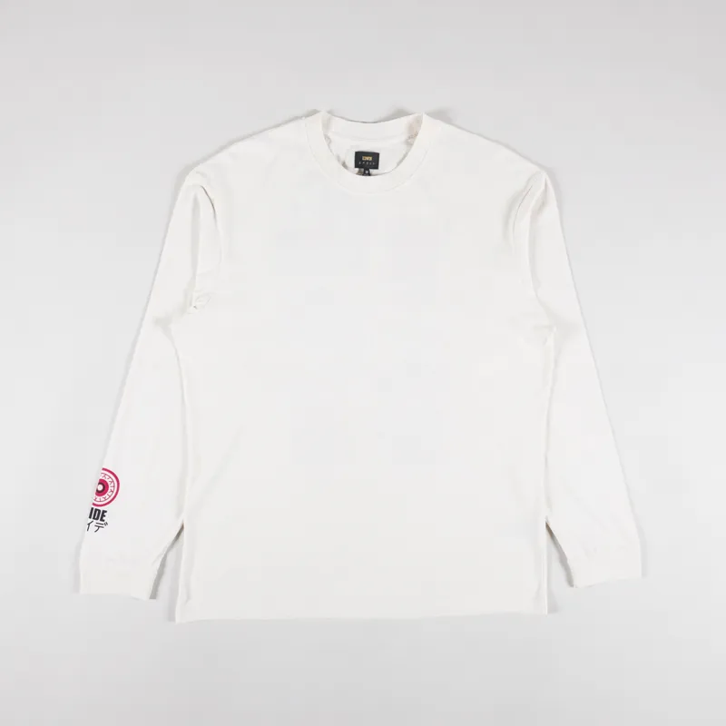 Edwin Teide Flash Long Sleeve T Shirt Whisper White-1
