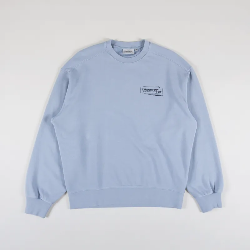 Carhartt WIP Stamp Sweat Misty Sky Black-1